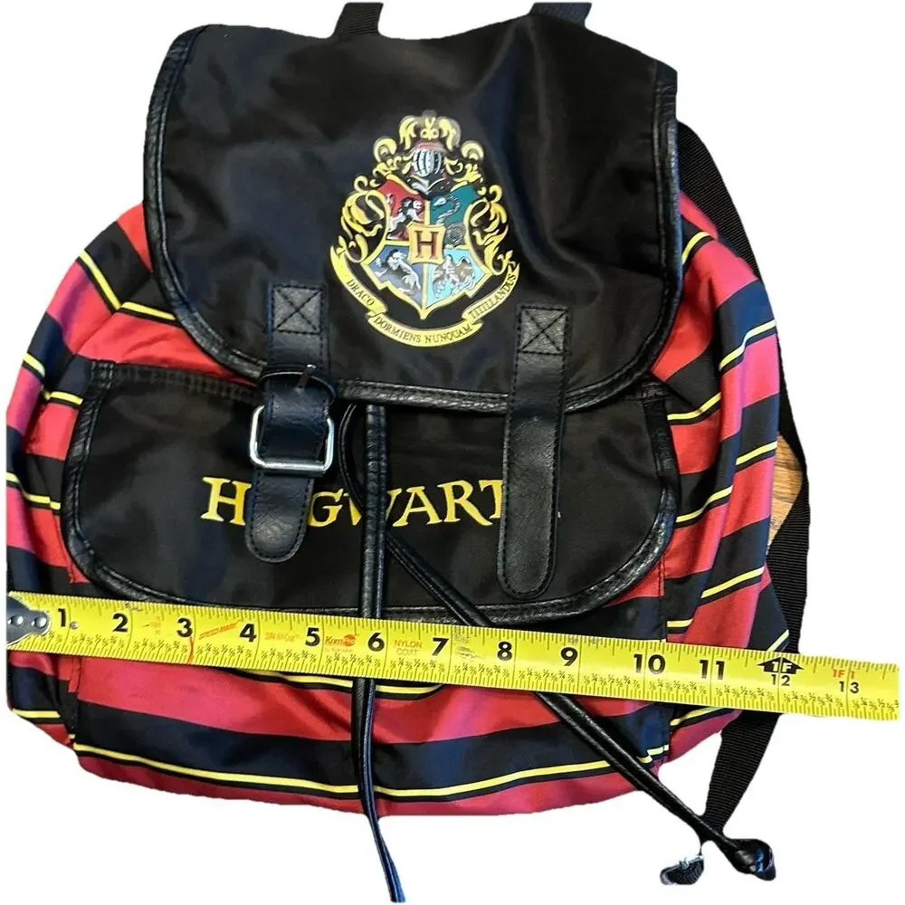Harry Potter Hogwarts Backpack Red Black Striped Park Bag Snap Flap 2019